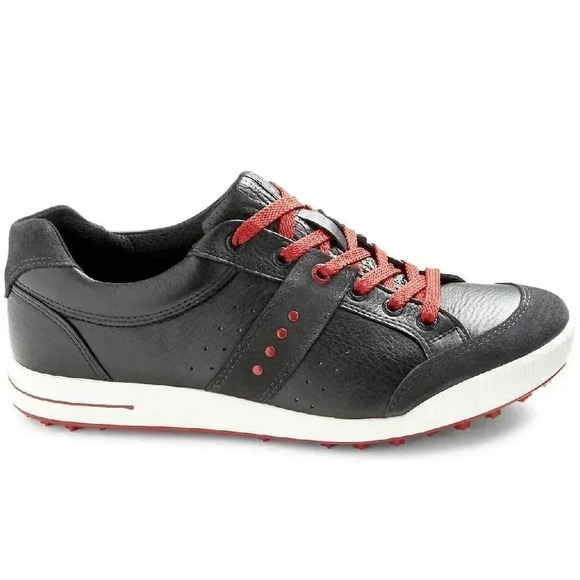 Ecco Mens Street Premiere Spikeless Gold Shoes - Picture 1 of 8